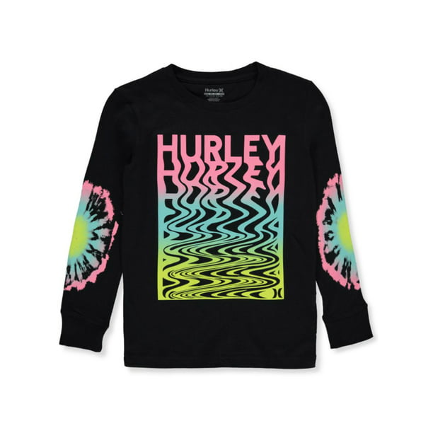 Hurley Boys Raglan Short Sleeve Shirt Top Size Extra Large XL White Black Logo